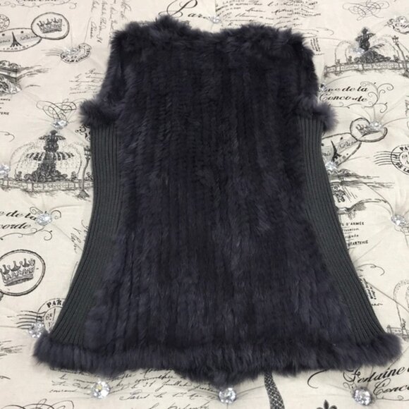 Love Token Genuine Rabbit Fur & Knit Vest - Picture 4 of 8